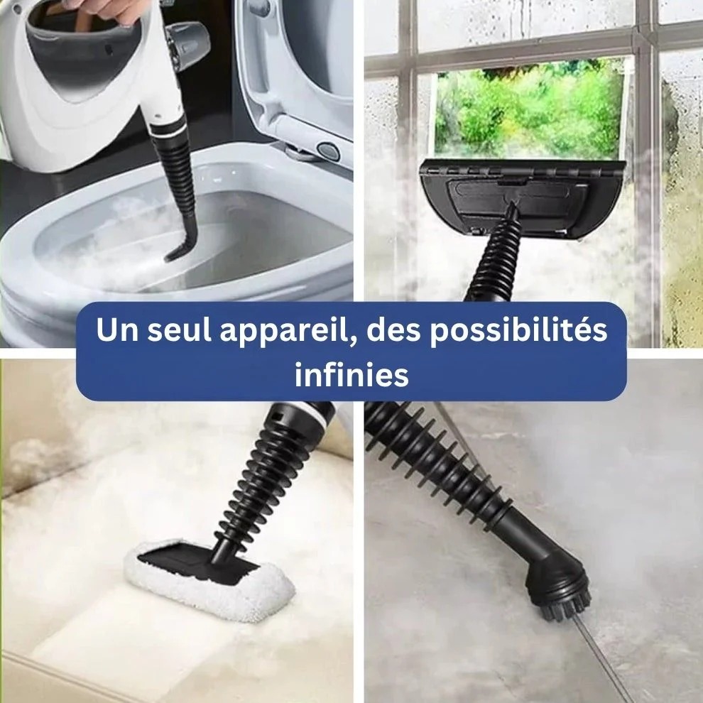 Un seul appareil pour les WC, les vitres, les sols et les joints